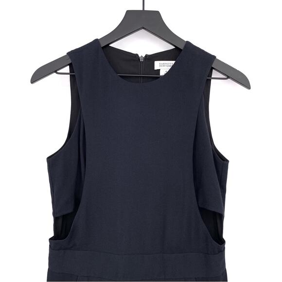 BARNEYS NEW YORK Cut Out Sheath Dress Navy Blue 6 - Picture 2 of 12